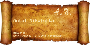Antal Nikoletta névjegykártya