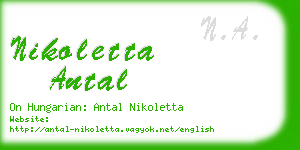 nikoletta antal business card